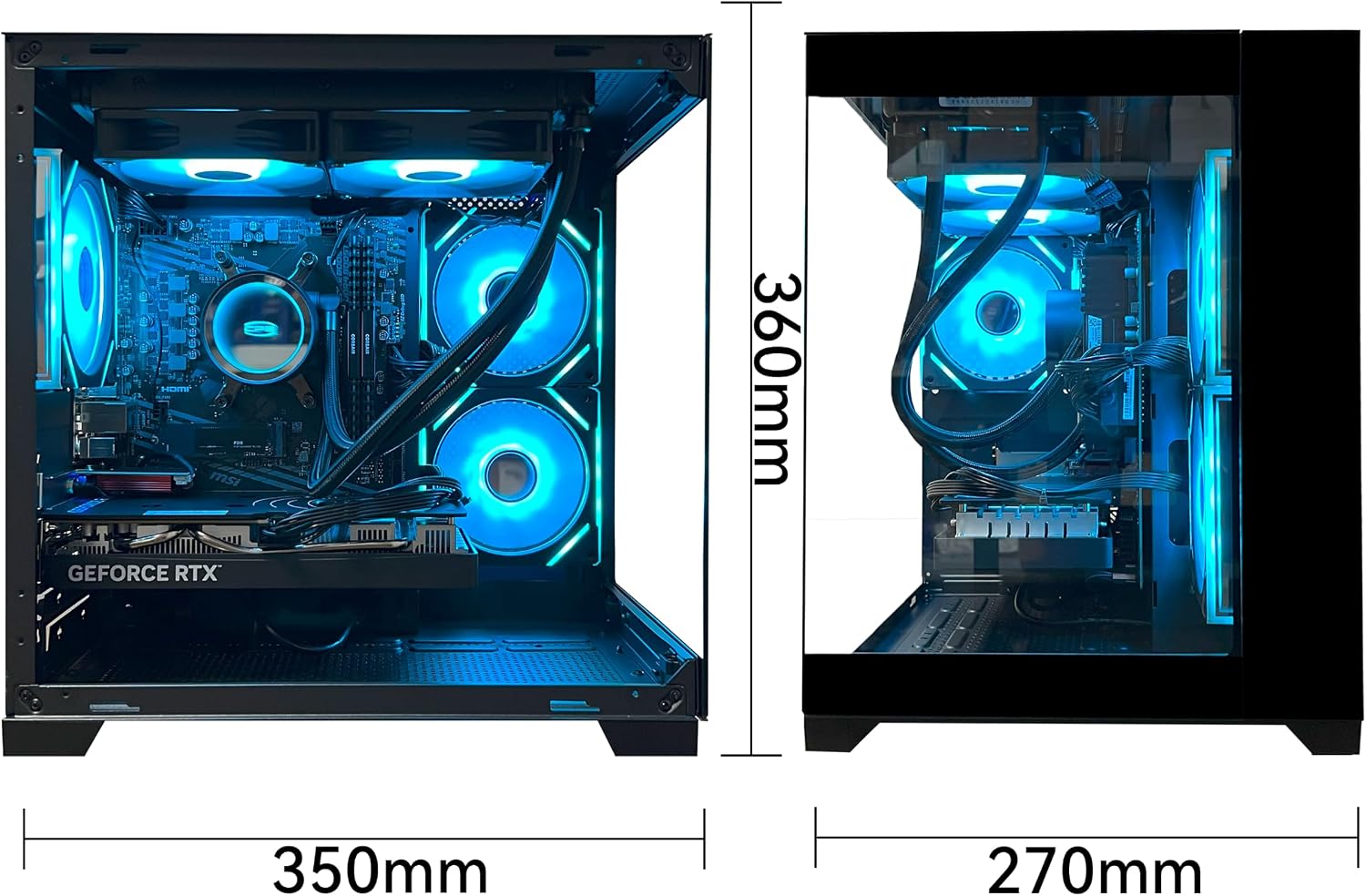 YAWYORE Gaming PC, AMD Ryzen 7 5700X, GeForce RTX 5060 Desktop Computer | 32GB DDR4 RAM, 1TB M.2 NVMe SSD,, ARGB Fans, WiFi+BT - Image 4