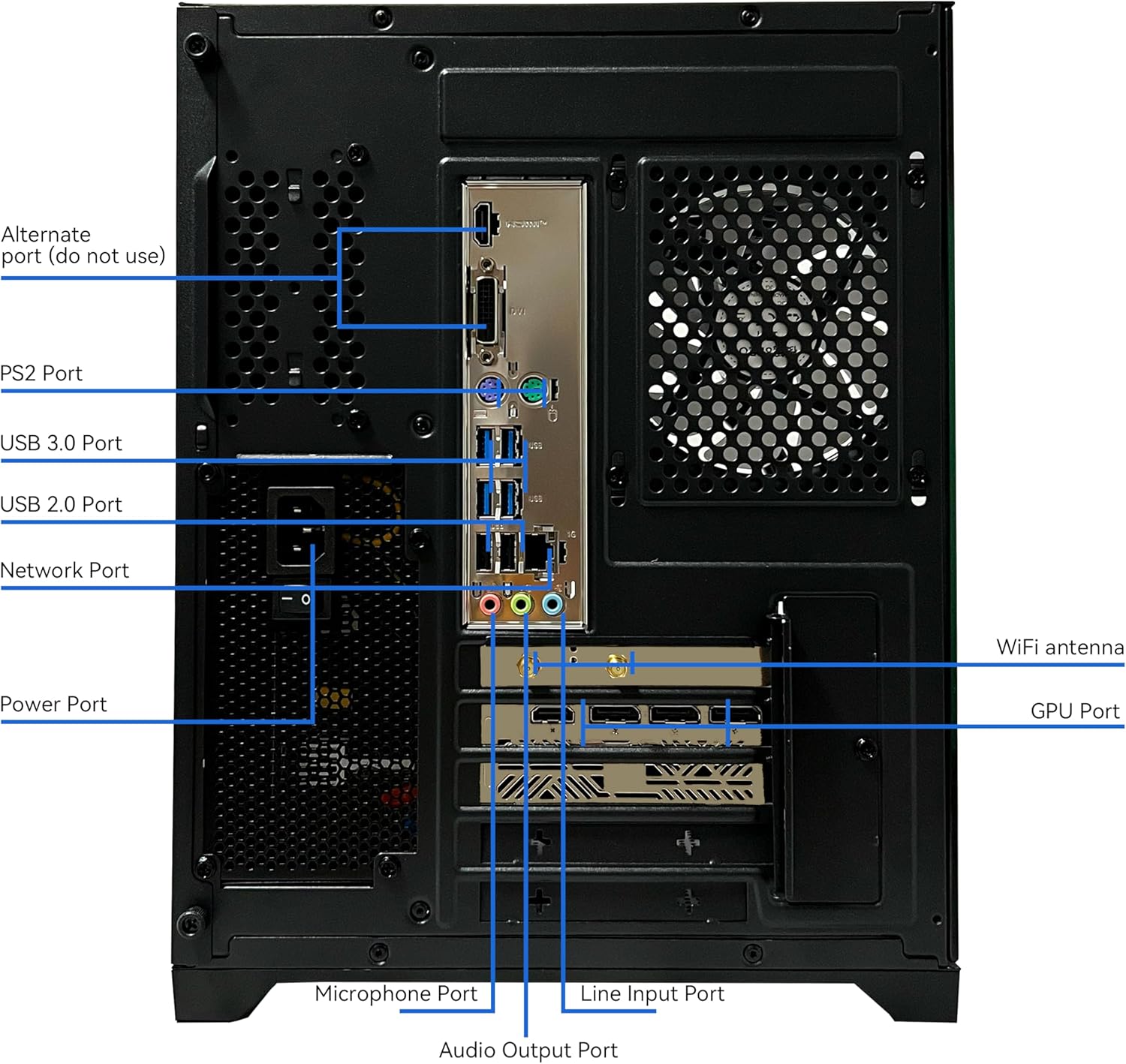 YAWYORE Gaming PC, AMD Ryzen 7 5700X, GeForce RTX 5060 Desktop Computer | 32GB DDR4 RAM, 1TB M.2 NVMe SSD,, ARGB Fans, WiFi+BT - Image 5