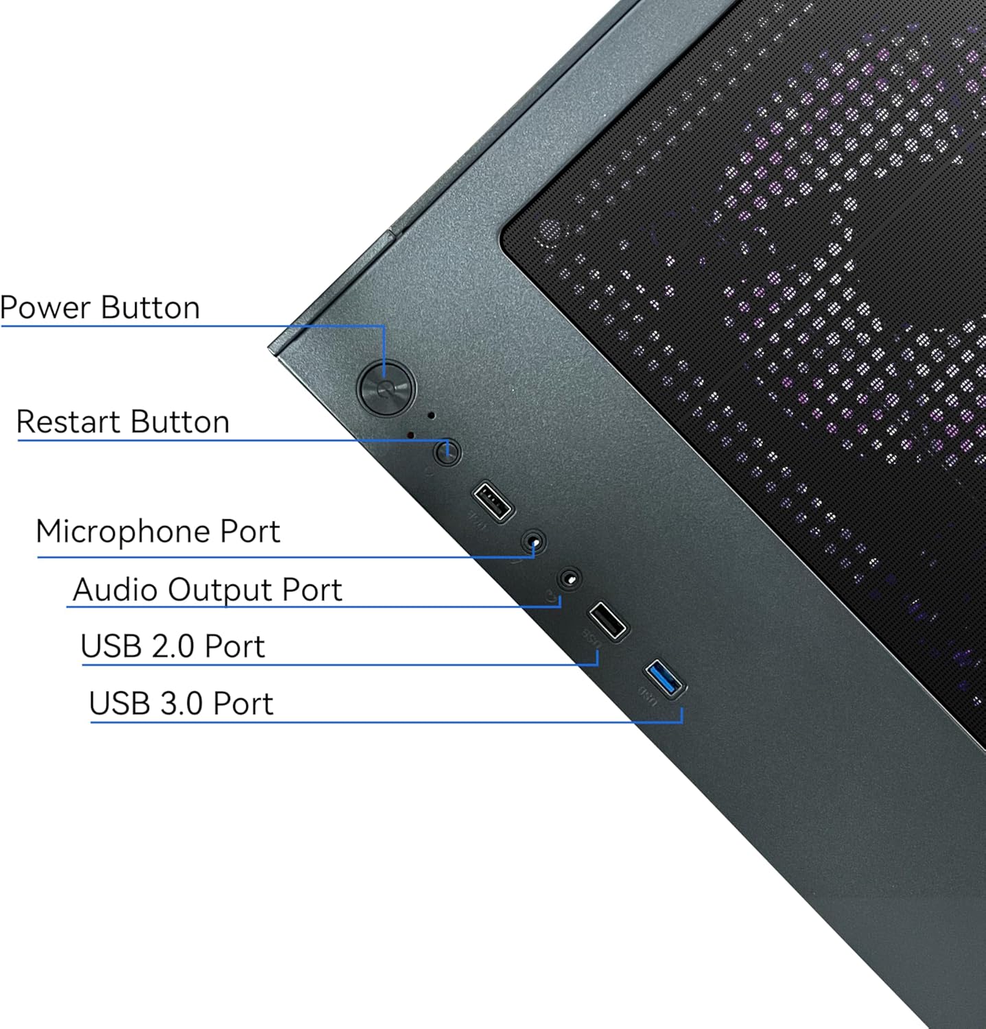 YAWYORE Gaming PC, AMD Ryzen 7 5700X, GeForce RTX 5060 Desktop Computer | 32GB DDR4 RAM, 1TB M.2 NVMe SSD,, ARGB Fans, WiFi+BT - Image 6