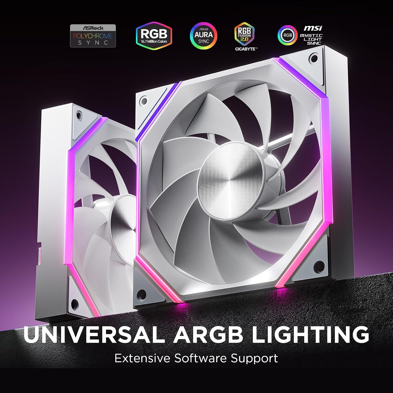 Asiahorse Nyota A14 140mm PC Case Fan – High-Efficiency Cooling, Customizable ARGB Lighting, Adjustable 800-1800 RPM PWM Control, Ultra-Quiet <29 dB Fluid Dynamic Bearings, Stylish Aesthetic RGB Fans - Image 3