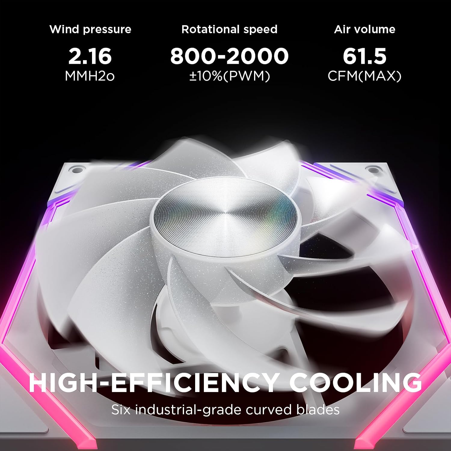 Asiahorse Nyota A14 140mm PC Case Fan – High-Efficiency Cooling, Customizable ARGB Lighting, Adjustable 800-1800 RPM PWM Control, Ultra-Quiet <29 dB Fluid Dynamic Bearings, Stylish Aesthetic RGB Fans - Image 4