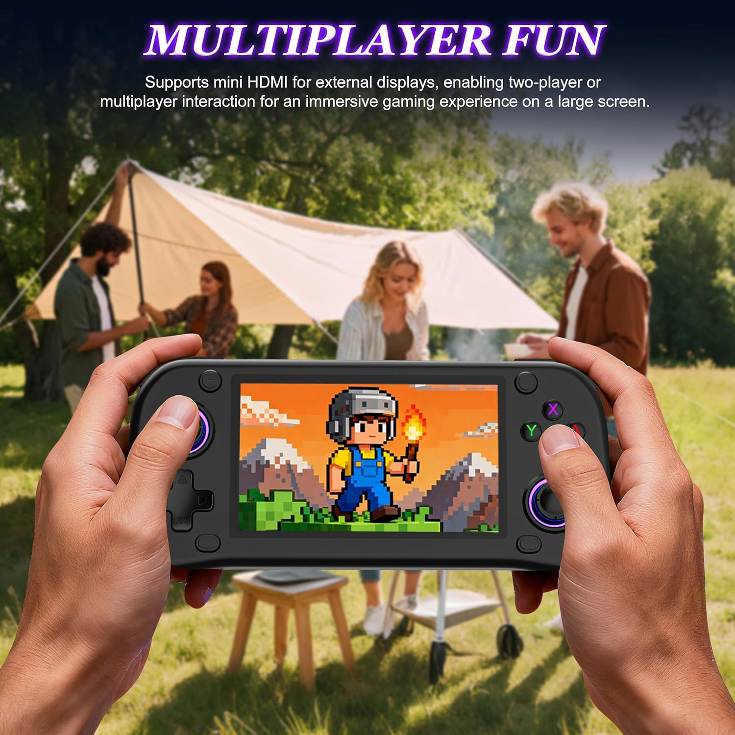 G28 Retro Handheld Game Console - 20,000+ Preloaded Retro Games, 4.3" IPS Screen, 64GB Expandable, Plug and Play Portable Retro Gaming Console with OTG, 2000mAh Battery (Black) - Image 6