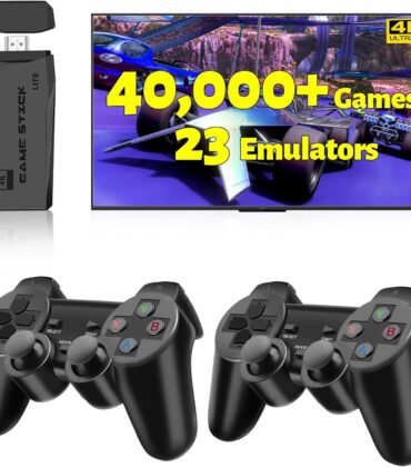 HRYYDS 2026 Retro Gaming Console Pro 4K HDMI with 40,000+ Built-in Classic Video Games - Plug & Play Game Stick for TV with 2 Wireless Controllers | 23 Emulator Support 64GB